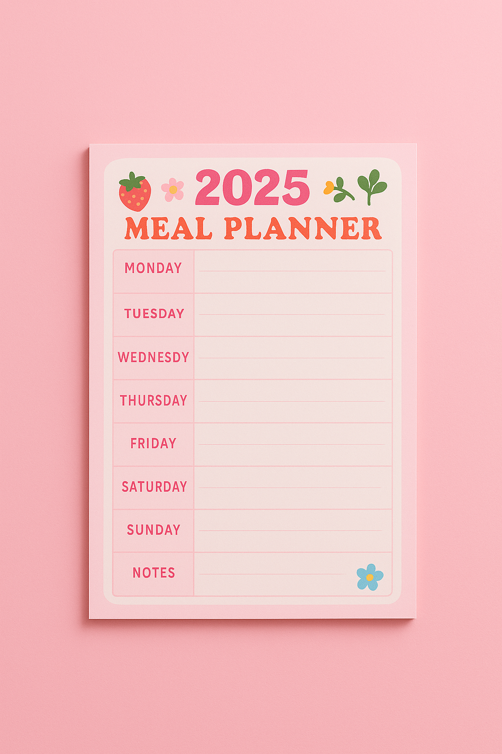 Feed Me or Fight Me – Meal Planner Pad
