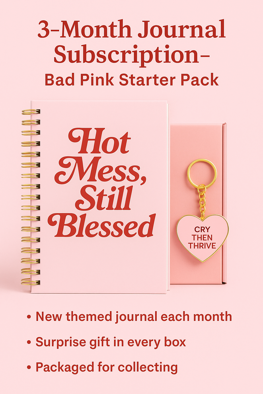 -Month Journal Subscription – Bad Pink Starter Pack